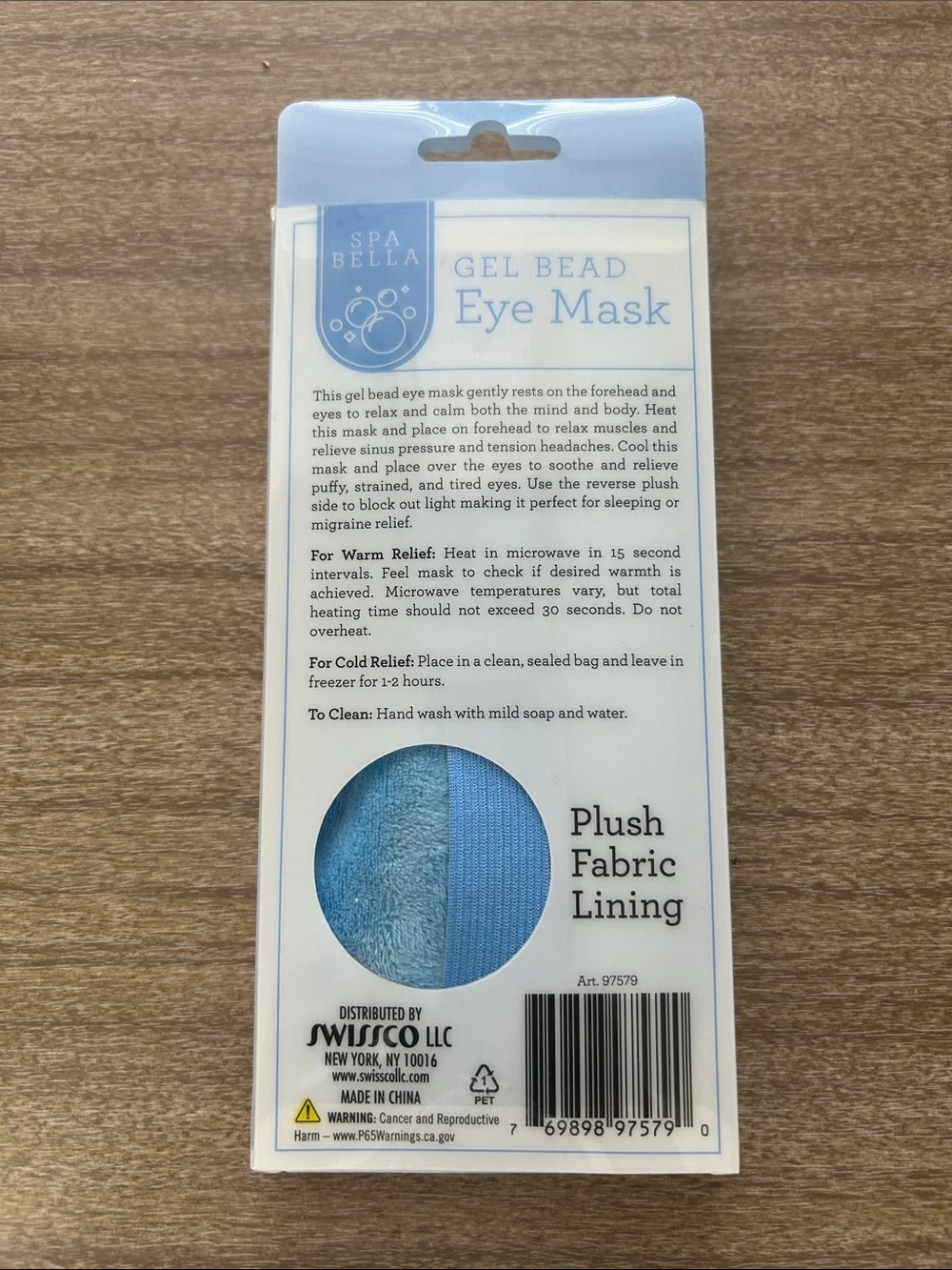 Blue Gel Bead Eye Mask – Hot & Cold Therapy